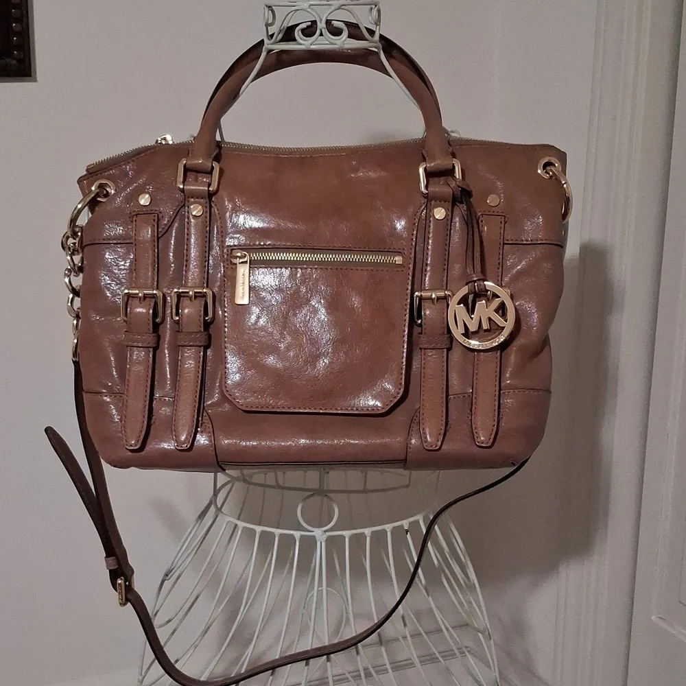 MICHAEL Michael Kors Brown Leather Interior with Gold Accents